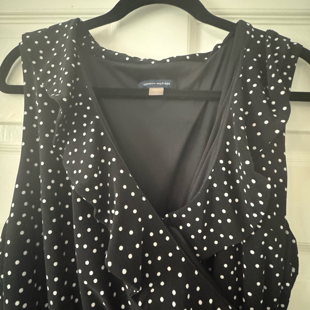 Tommy Hilfiger Sleeveless Black Polka Dot Dress - Picture 3 of 3